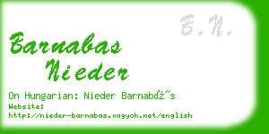 barnabas nieder business card